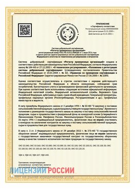 Приложение к сертификату для ИП Южноуральск Сертификат СТО 03.080.02033720.1-2020